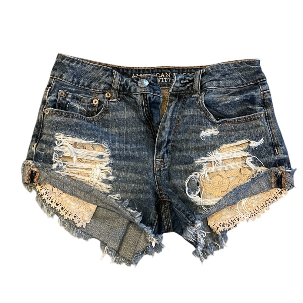 American eagle lace pocket denim shorts